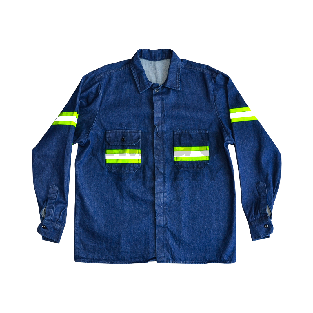 Camisola 14 Oz. Mezclilla con Reflejante Suavizada Providencia Azul Marino CA14MSCB - 0